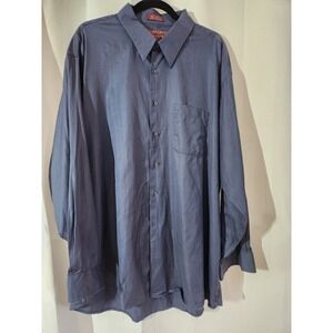 Men's JoS‎ Banks Corporate Collection 80's 2ply Blue 100% Cotton SZ 18 X 35